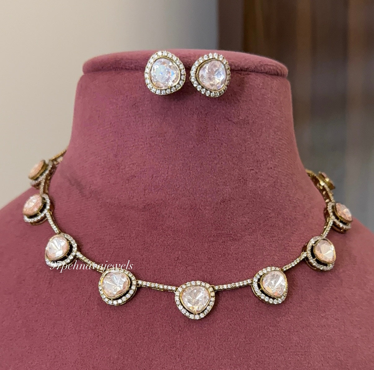 Daina Moissanite Dainty Necklace Set