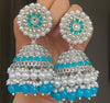 Mehendi Silver Jhumkas