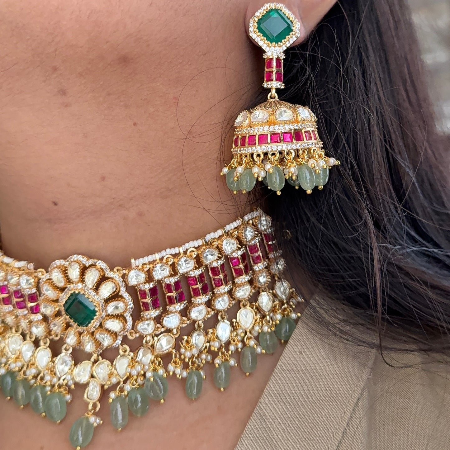 Akshara Moissanite Polki Set