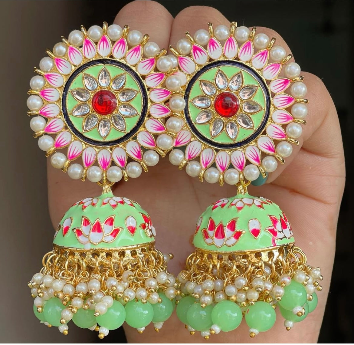 Meenakari Jhumkas
