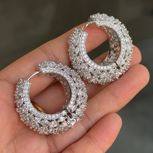Kyar Crystal AD Hoop Earrings