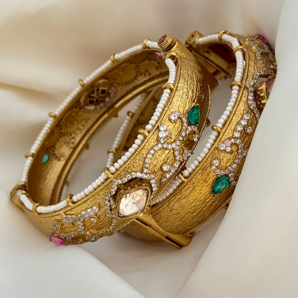 Stuthi Matte Gold Opening Bangles