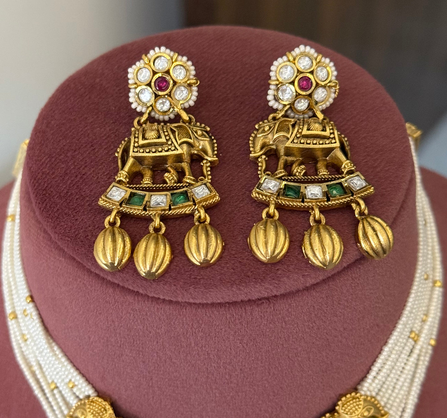Kruthika Elephant Rajwada Necklace