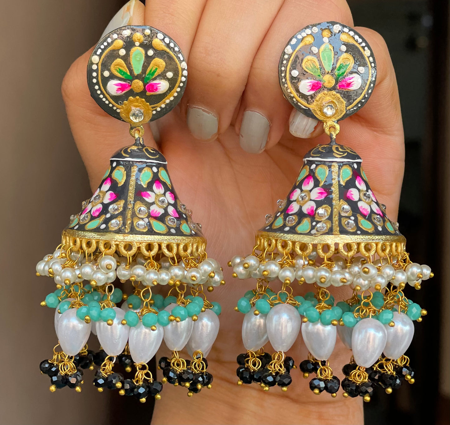 Hand Painted Jhumkas