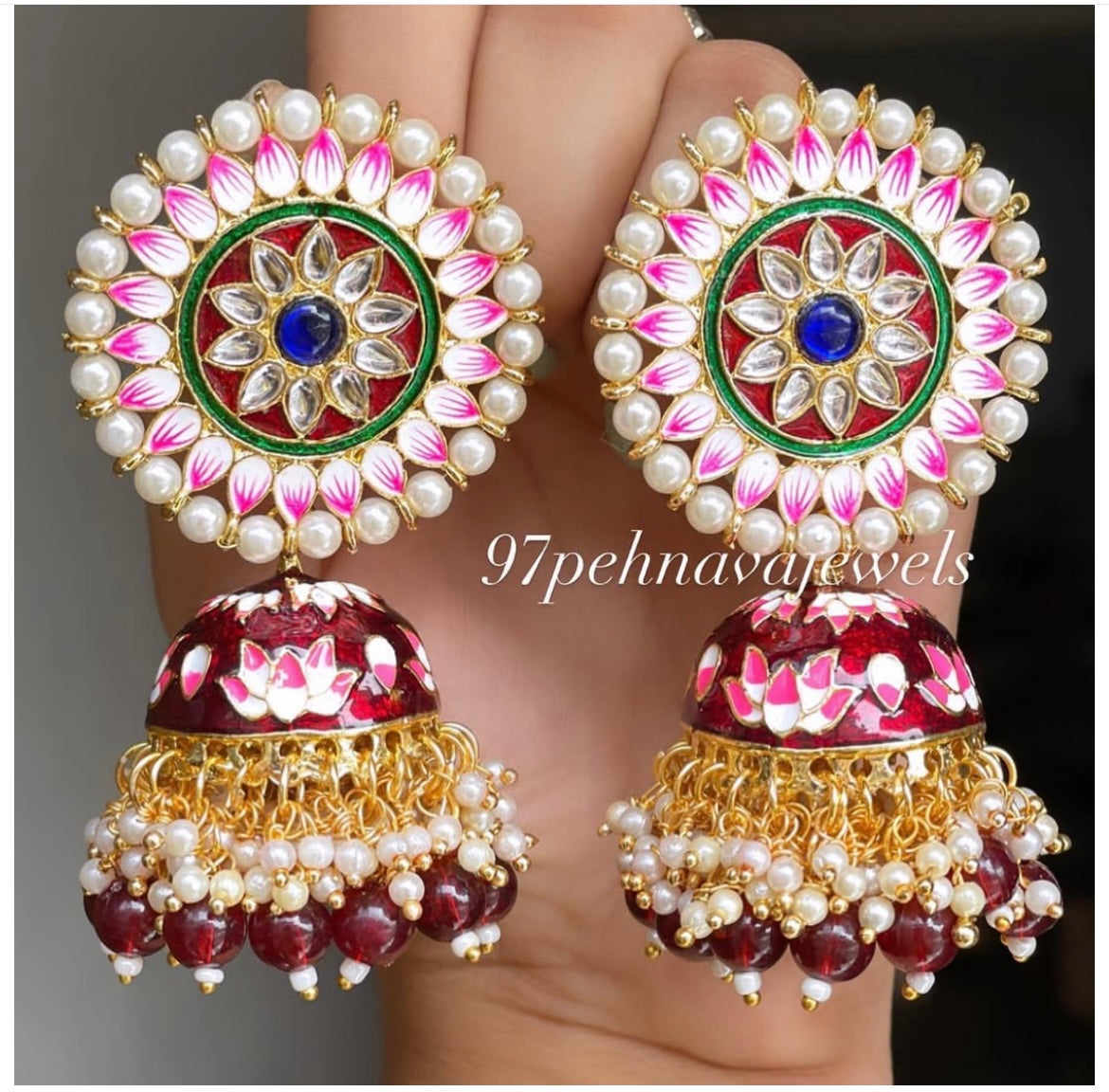 Meenakari Jhumkas