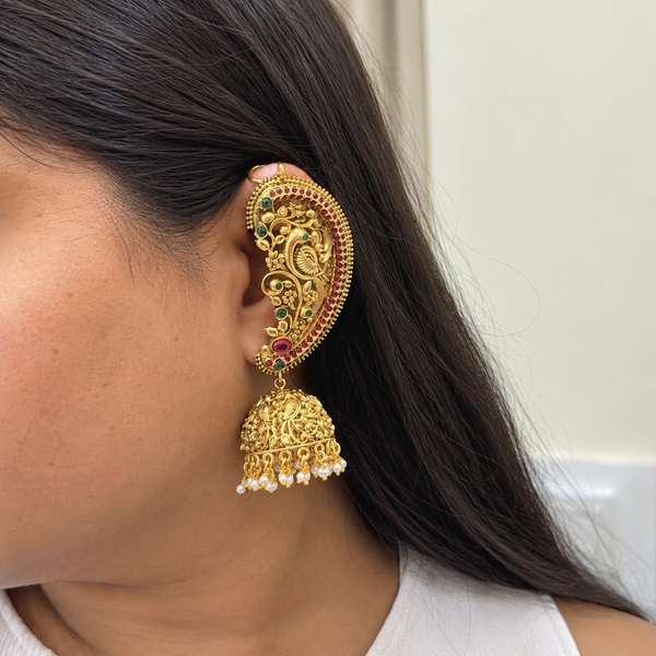 Aadhya Gold Plated Temple Earcuff
