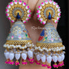 Hand Painted Peacock Jhumkas