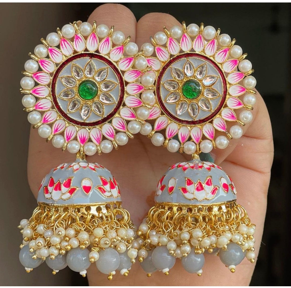 Meenakari Jhumkas