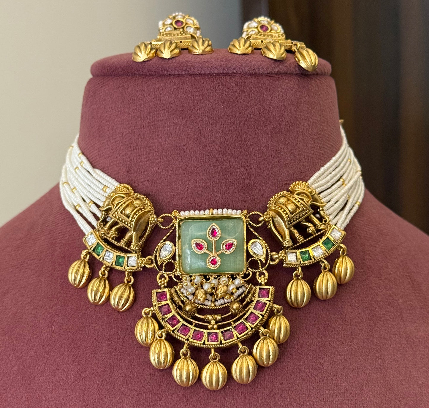 Kruthika Elephant Rajwada Necklace