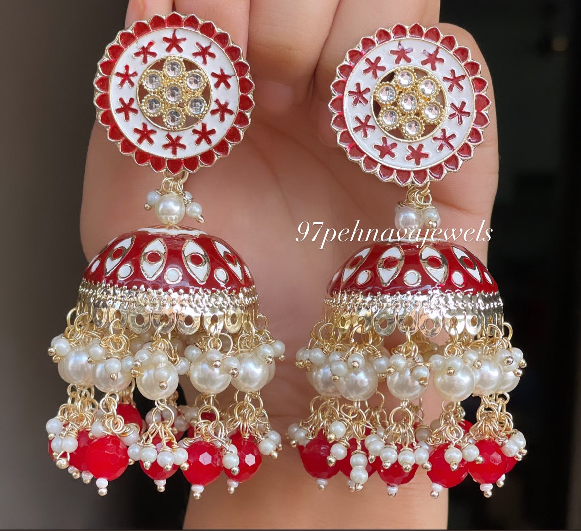 Meena jhumkas
