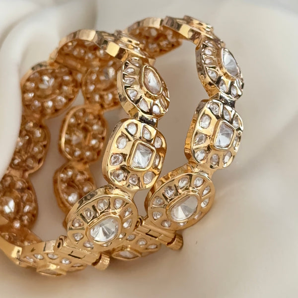Gold Plated Moissanite Bangles