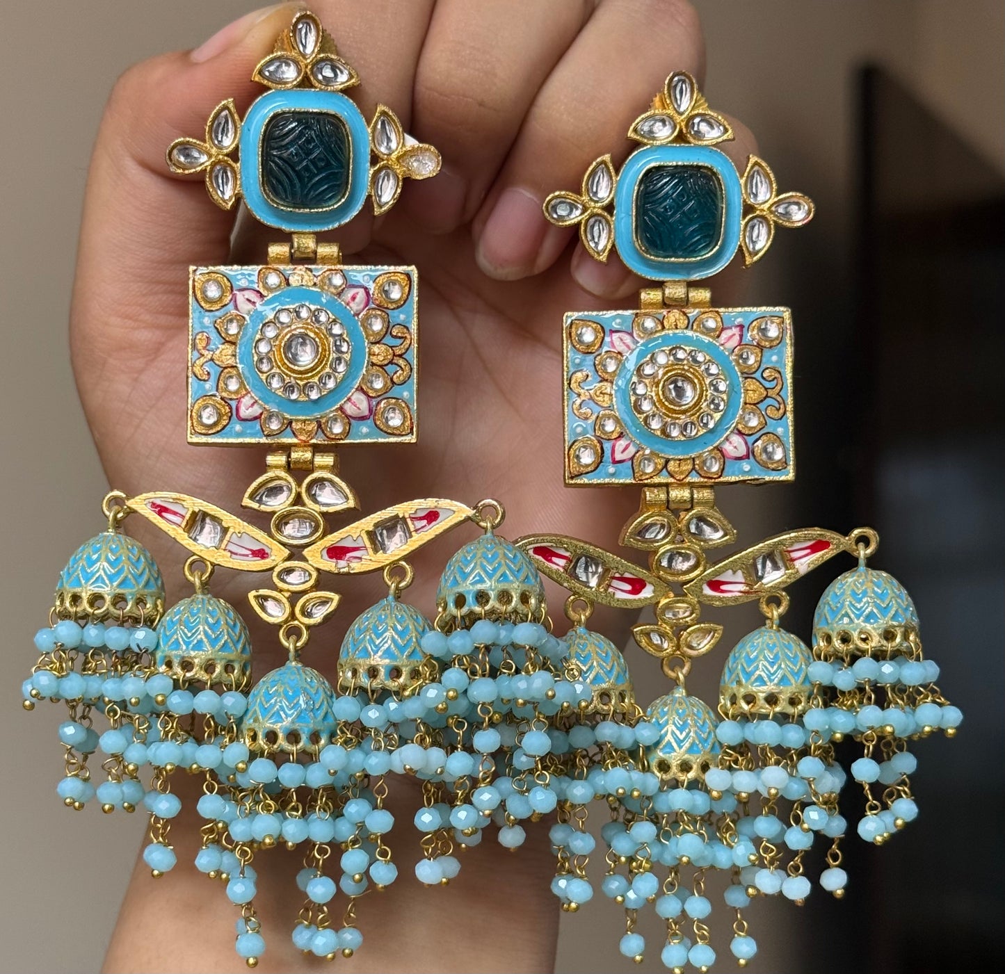 Meena Kundan Earrings