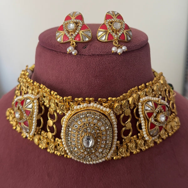 Anika Brass Handmade Fusion Necklace Set