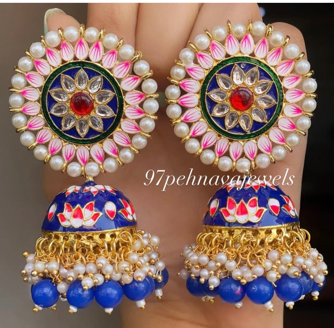 Meenakari Jhumkas