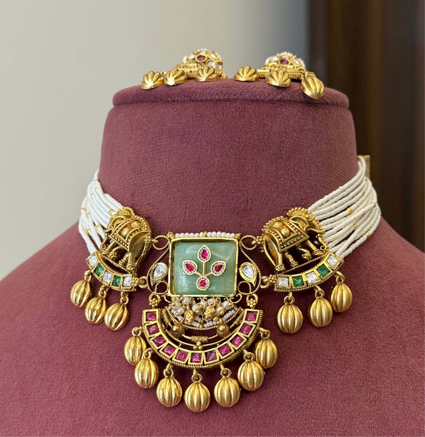 Kruthika Elephant Rajwada Necklace
