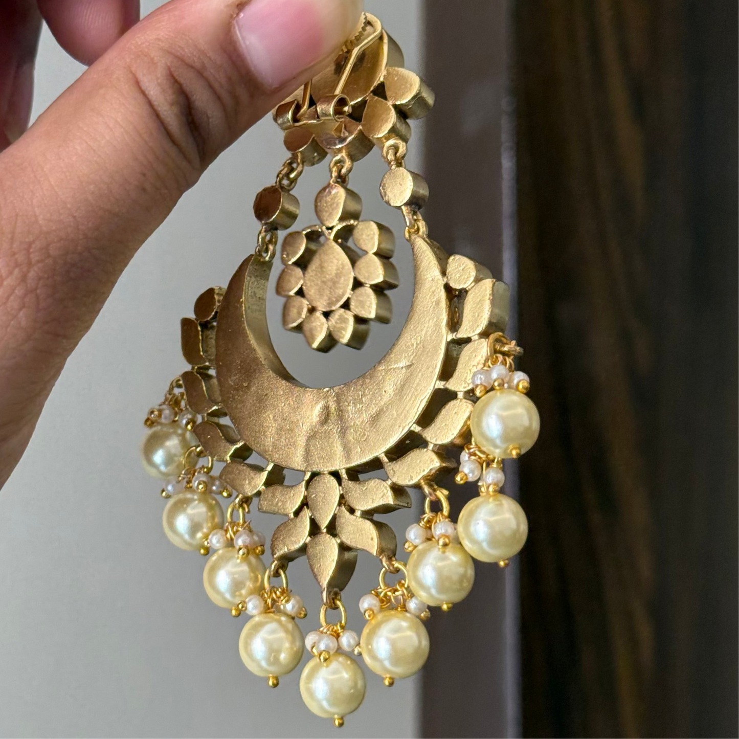 Dia Moissanite Polki Chaandbaali