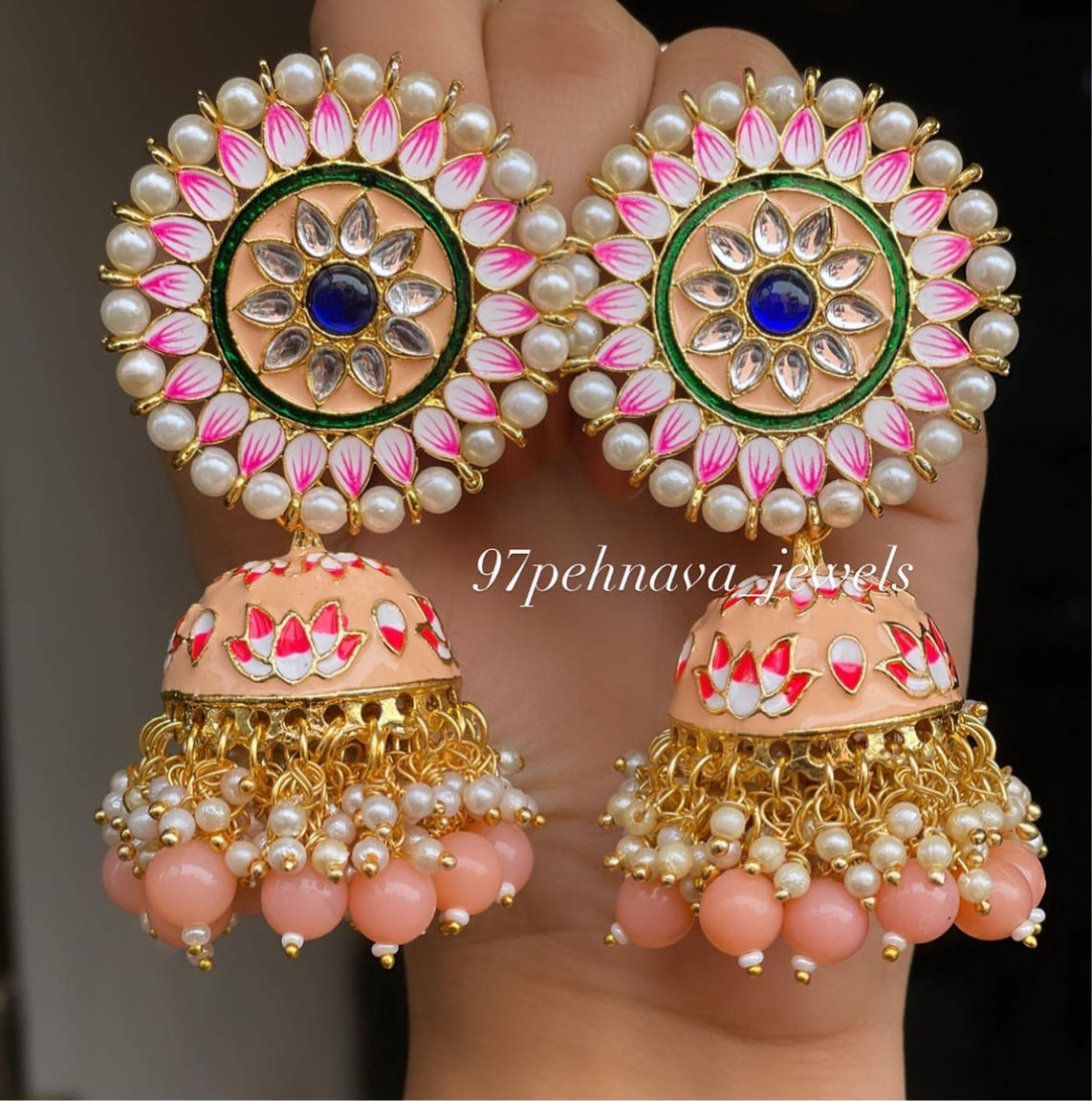 Meenakari Jhumkas