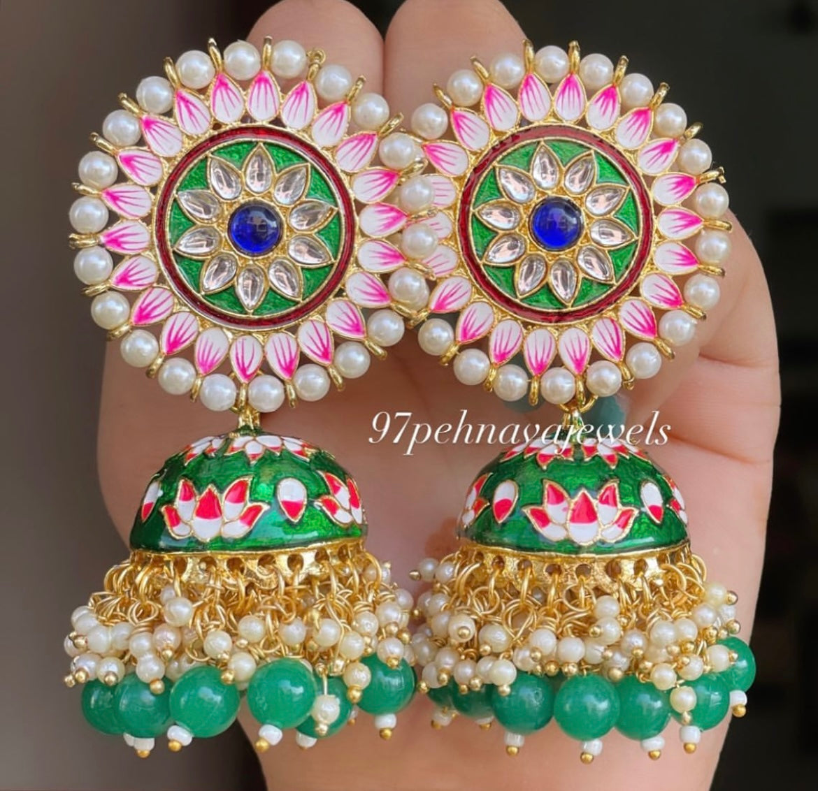 Meenakari Jhumkas