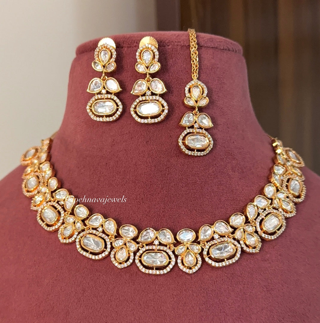 Farina Polki Minimal Necklace Set