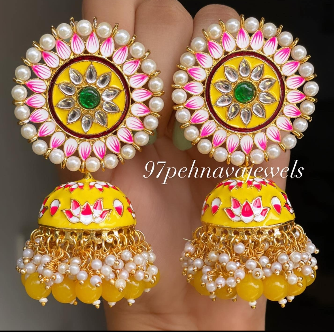 Meenakari Jhumkas