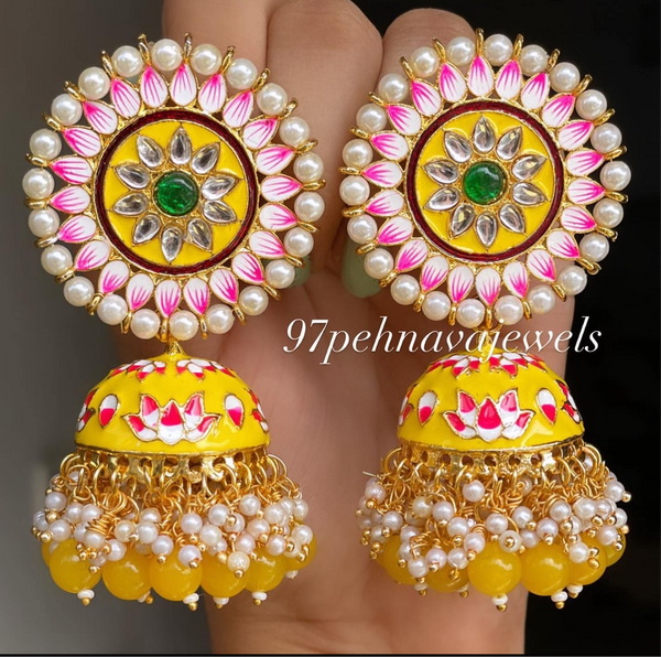 Meenakari Jhumkas