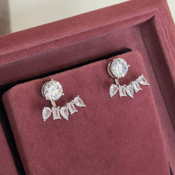 2 Style Rhodium Solitaire Studs