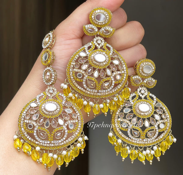 Nazmeet Mirror Earring Tikka Set
