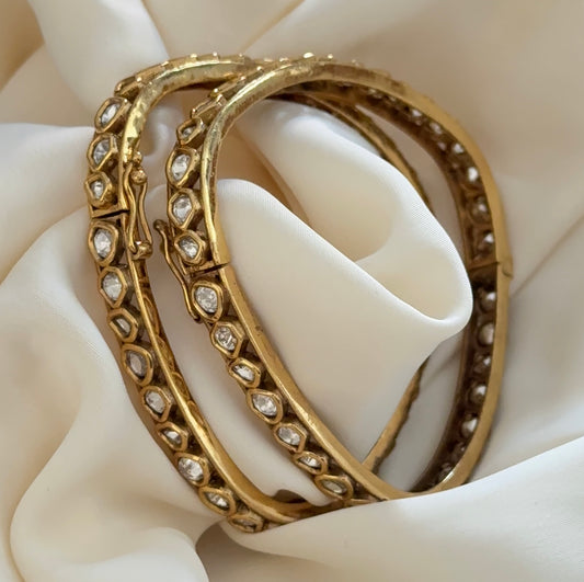 Triangular Polki Opening Bangles