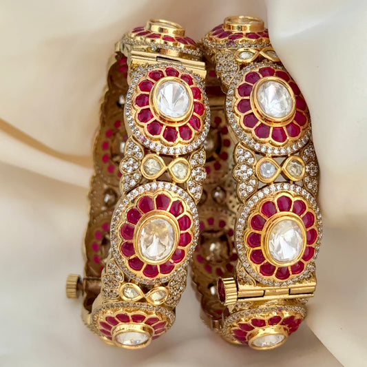Nyra Ruby Opening Bangles