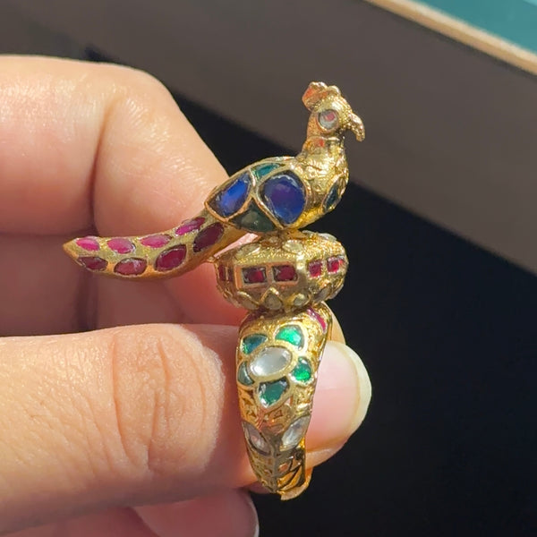 Peacock Jadau Ring