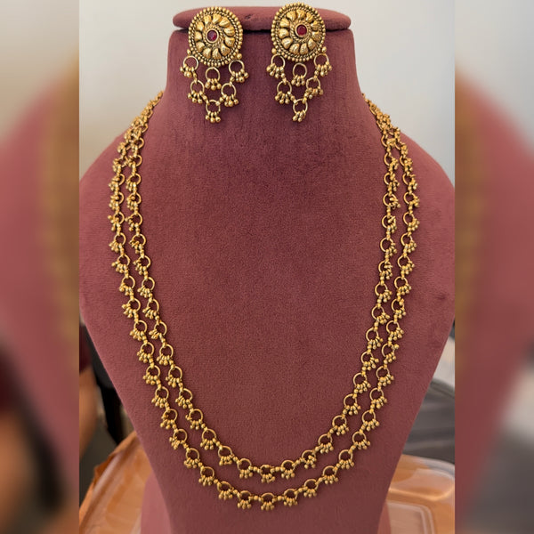Gold Look Layered Necklace Set