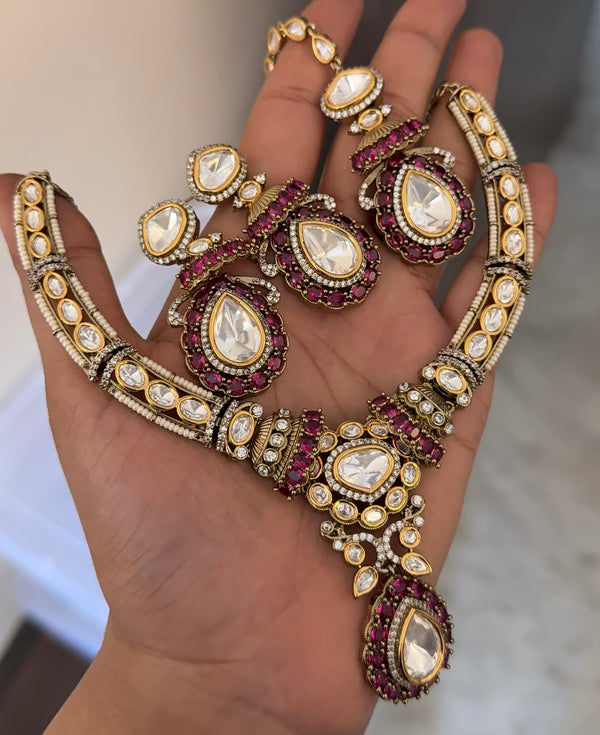 Roshika Uncut Polki Victorian Necklace