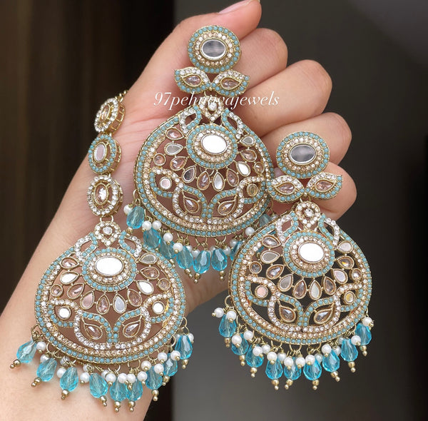 Nazmeet Mirror Earring Tikka Set