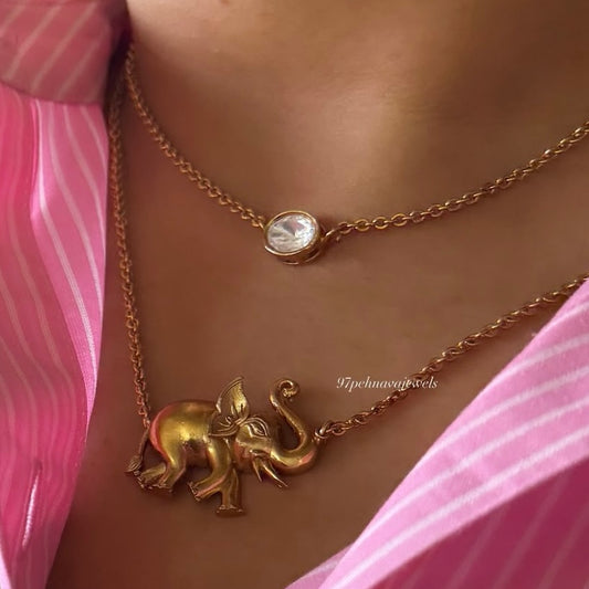Elephant Layered Fusion Necklace Set