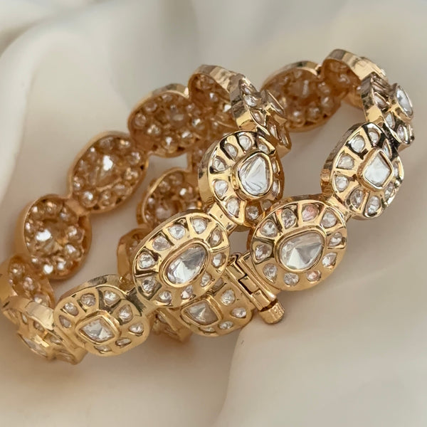 Gold Plated Moissanite Bangles