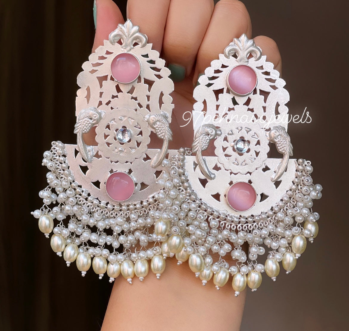 Piyu Silver Oversized Earrings