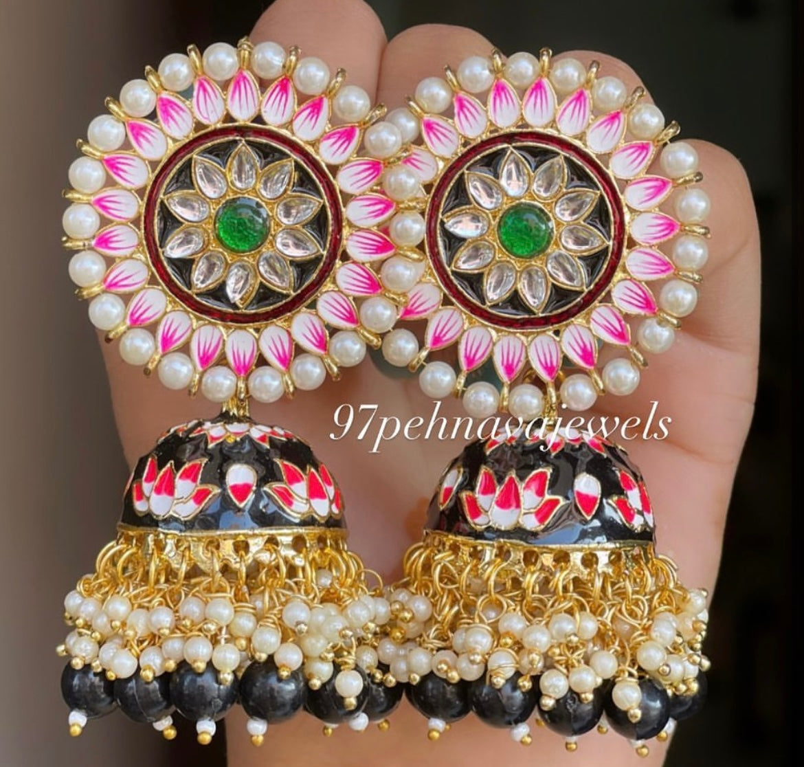 Meenakari Jhumkas