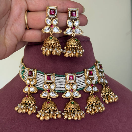 Rani Premium Kundan Necklace Set