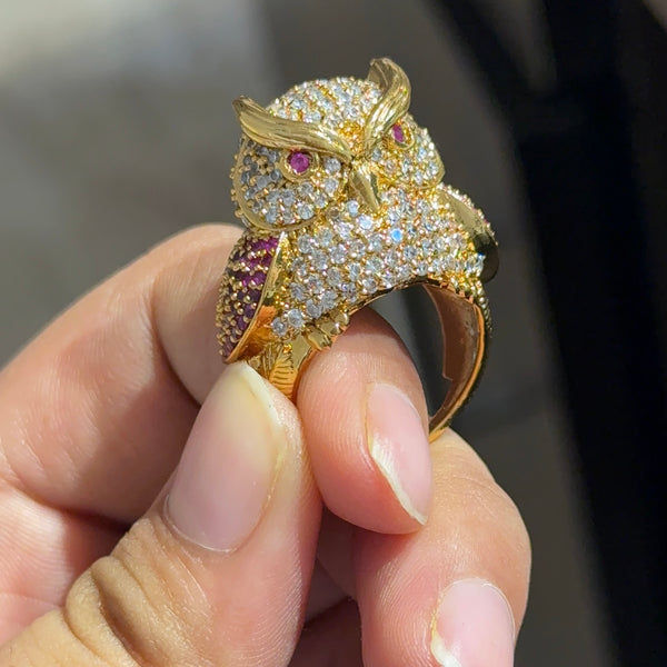 Owl Face Adjutstable Ring