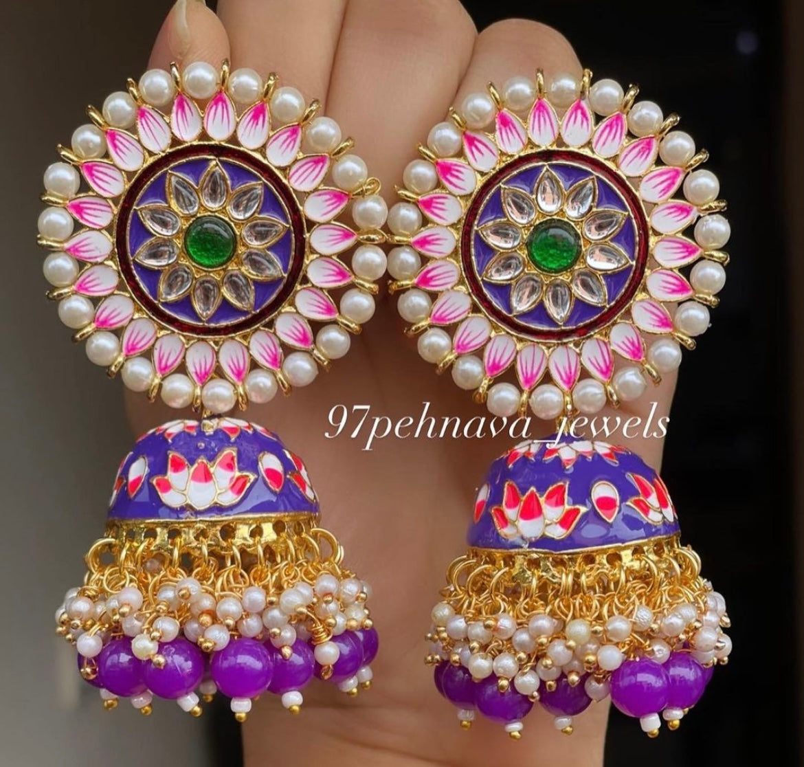 Meenakari Jhumkas