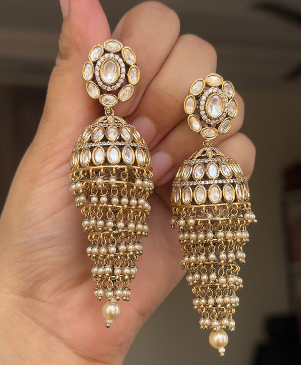 Jhoomar Jhumka Moissanite Earrings