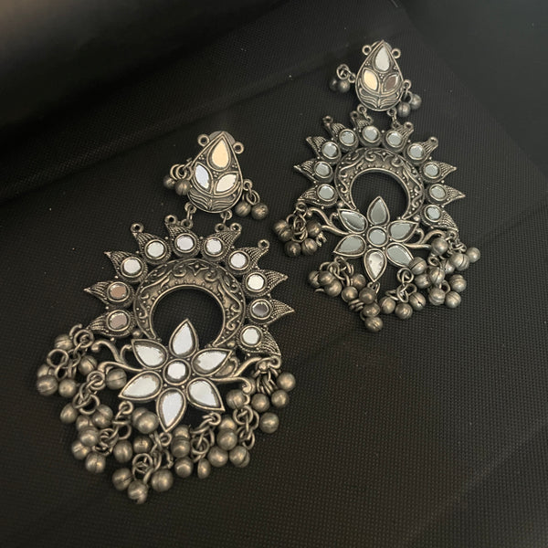 Mirror Oxidised Earrings