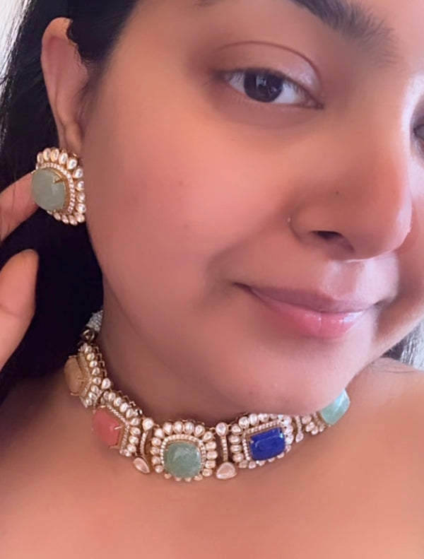 Jevika Navratan Sabya Choker Set