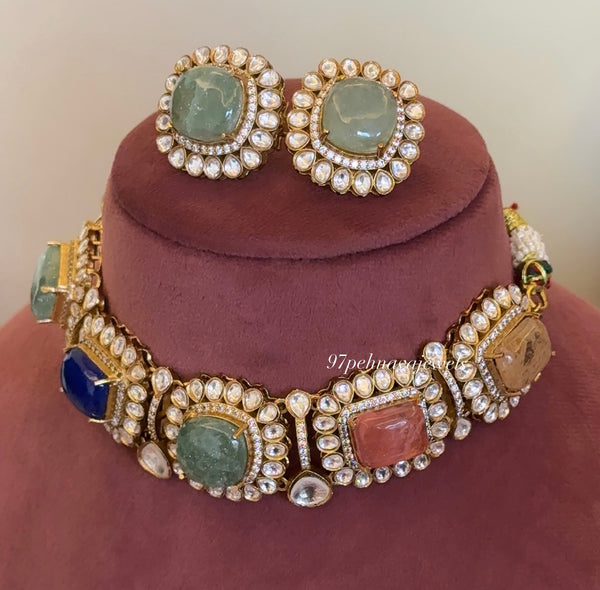 Jevika Navratan Sabya Choker Set