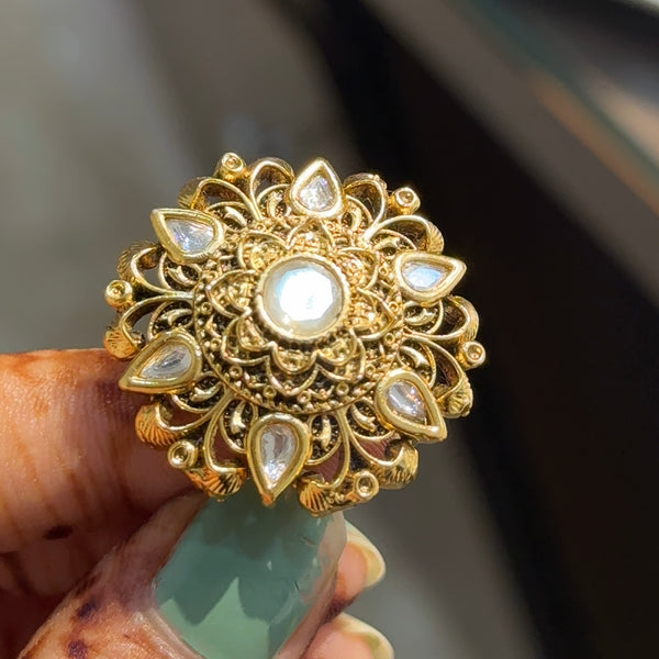 AC Kundan Ajustable Ring