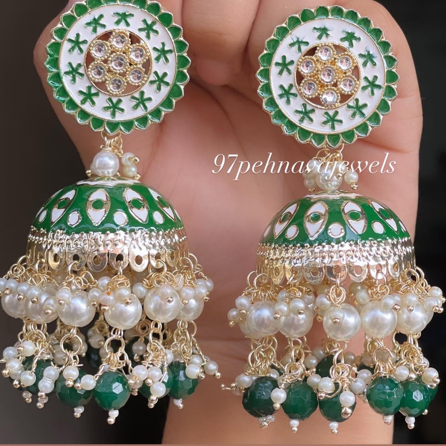 Meena jhumkas