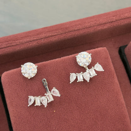 2 Style Rhodium Solitaire Studs
