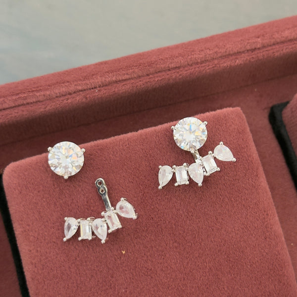2 Style Rhodium Solitaire Studs