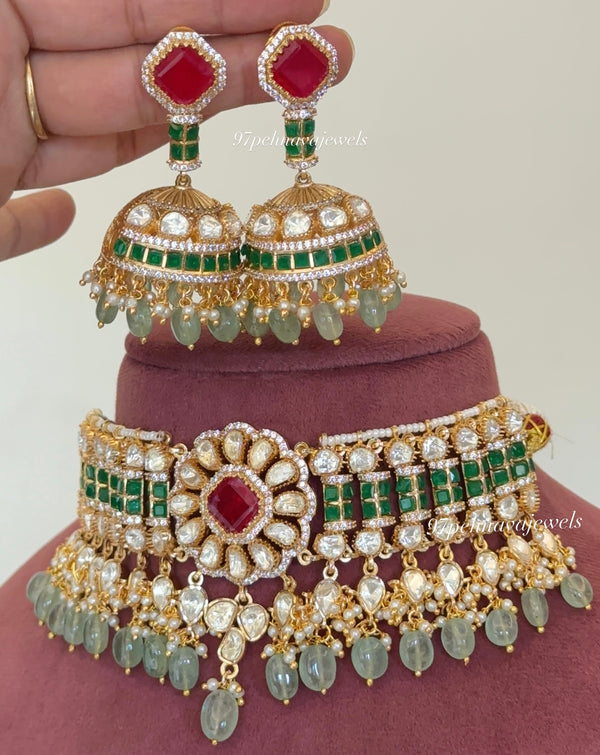 Akshara Moissanite Polki Set