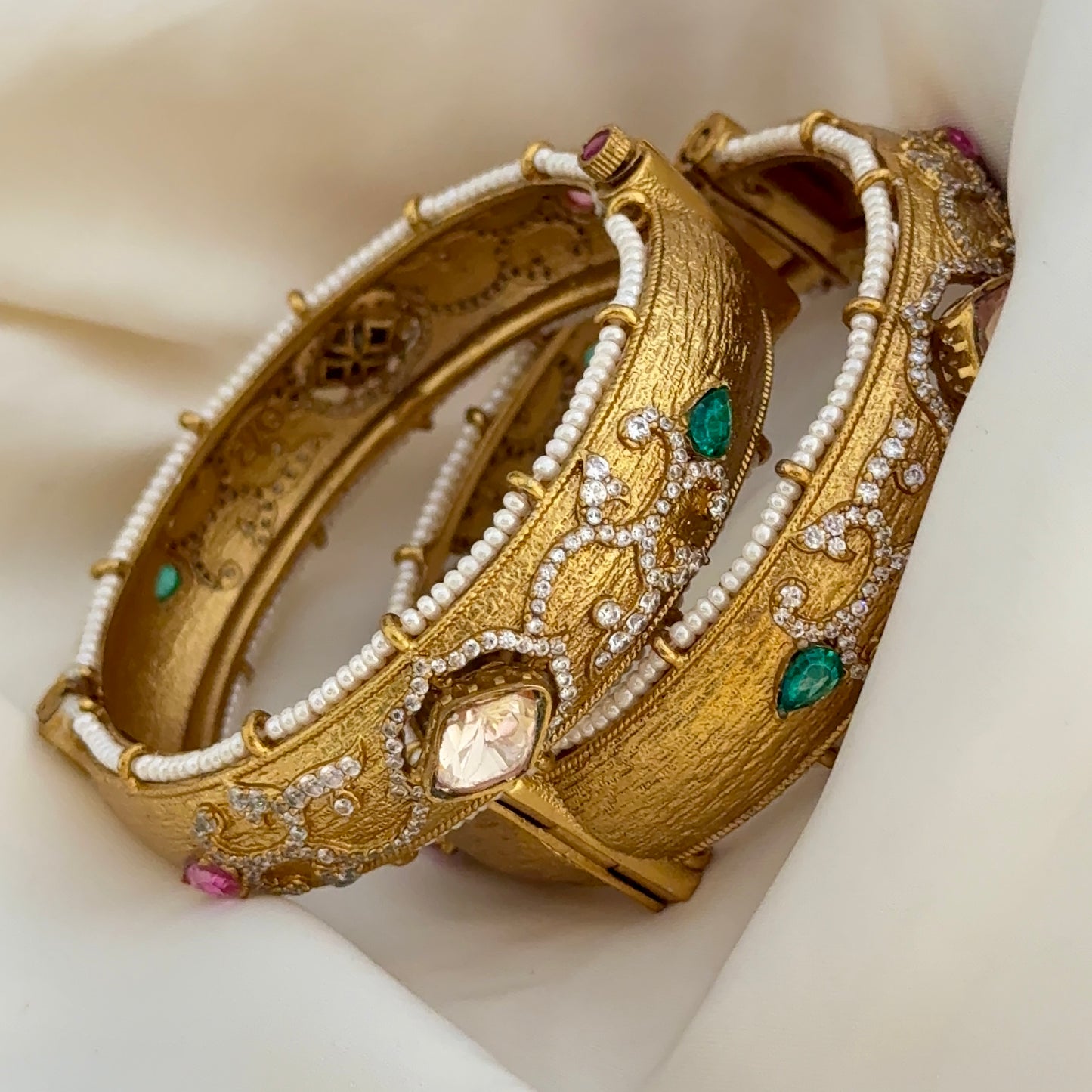 Stuthi Matte Gold Opening Bangles